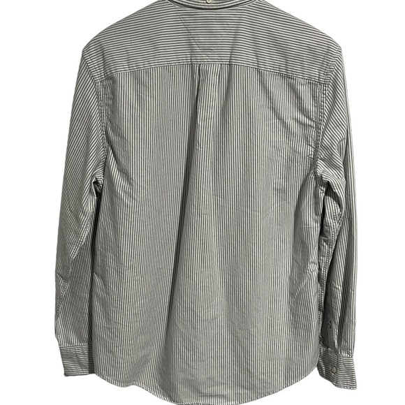 Tommy Hilfiger Mens Gray And White Pin Striped Long Sleeve Button Down Shirt, Lg - Picture 6 of 6